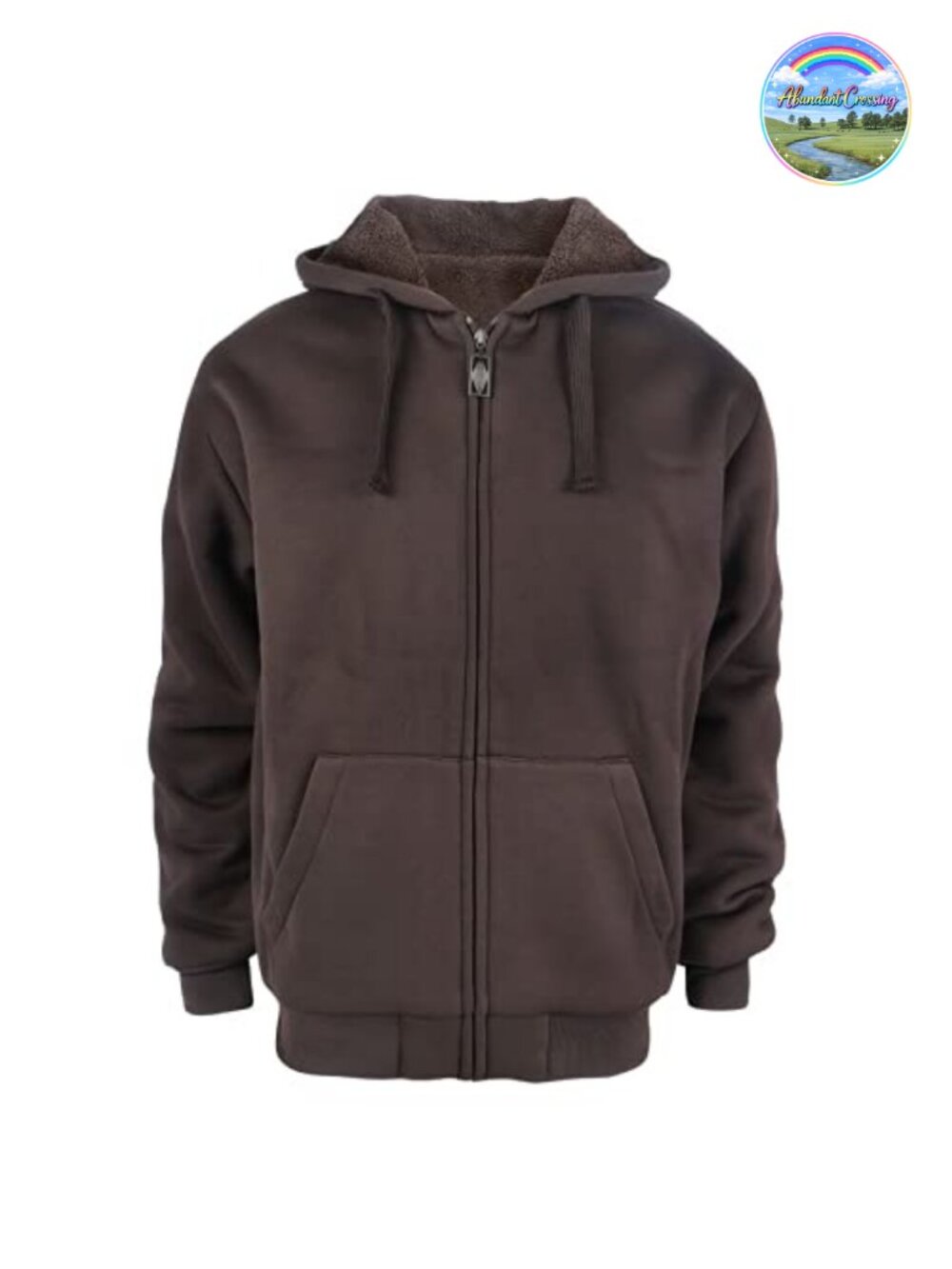 Heavyweight Sherpa Lined Full Zip Hoodie for Men, Warm Fleece Winter Jacket